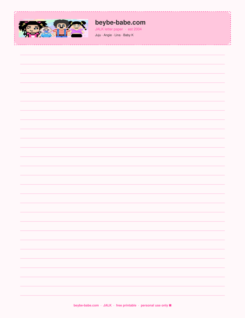 JALK lined letter paper