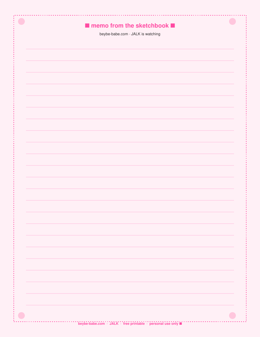 Sketchbook memo page