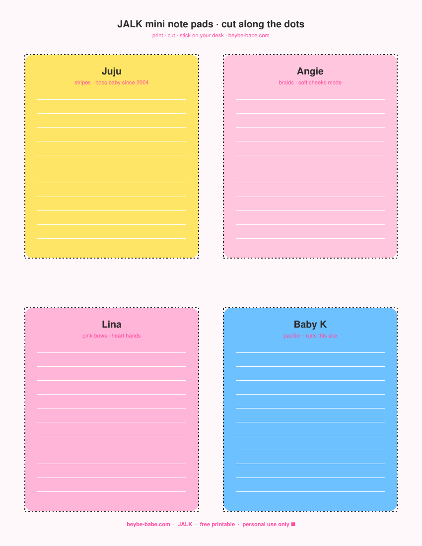 JALK mini note pads