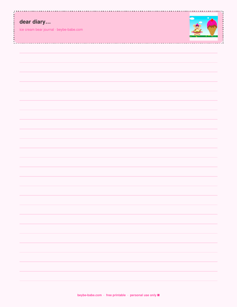 Ice cream bear journal