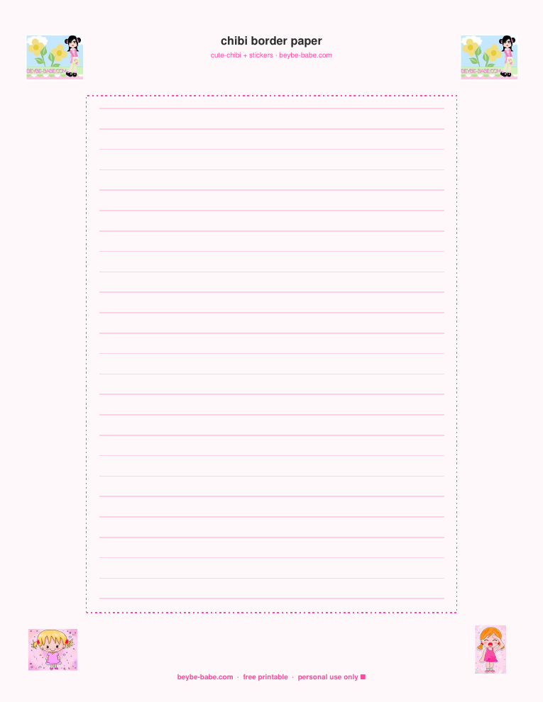 Chibi border paper