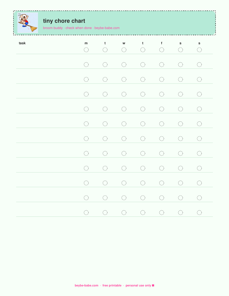 Tiny chore chart