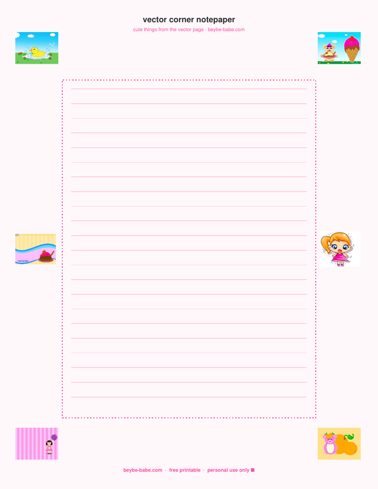 Vector corner notepaper