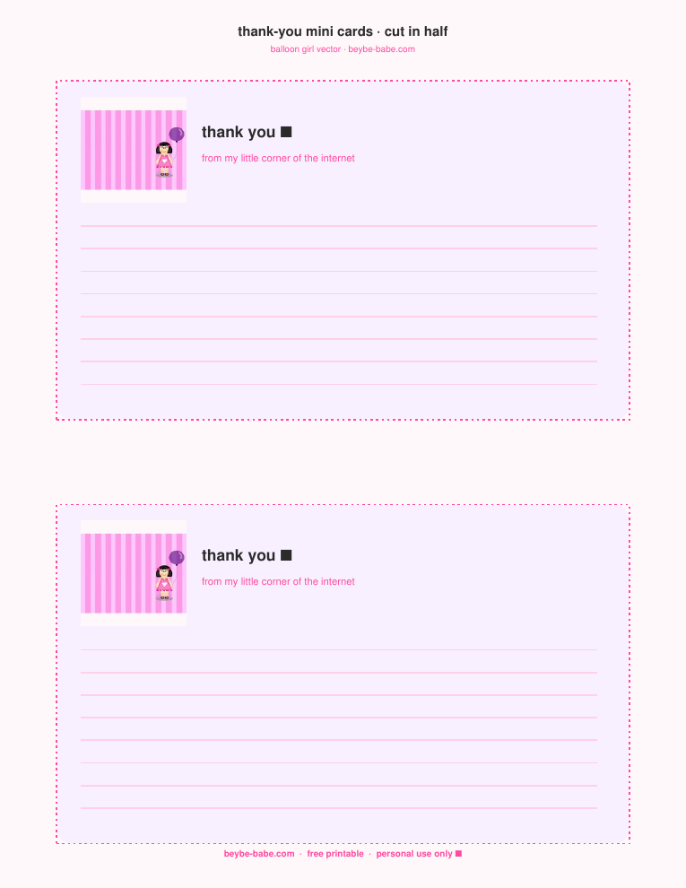 Thank-you mini cards